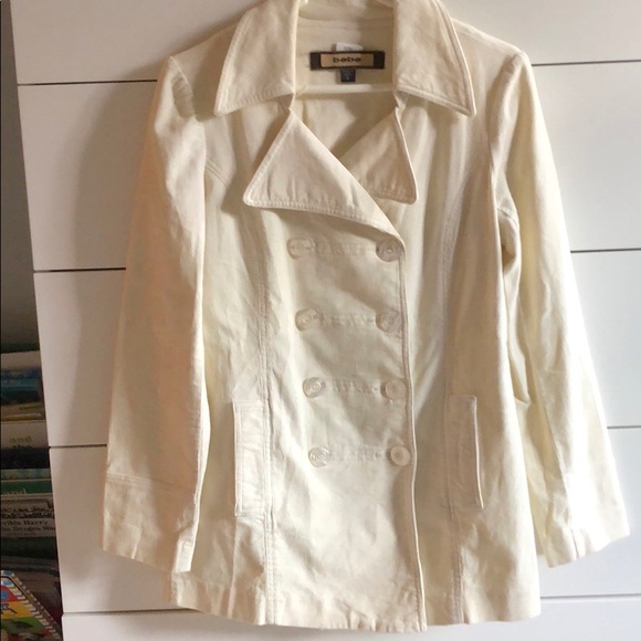 bebe Jackets & Blazers - bebe Corduroy peacoat. Ivory. Medium. Worn once.